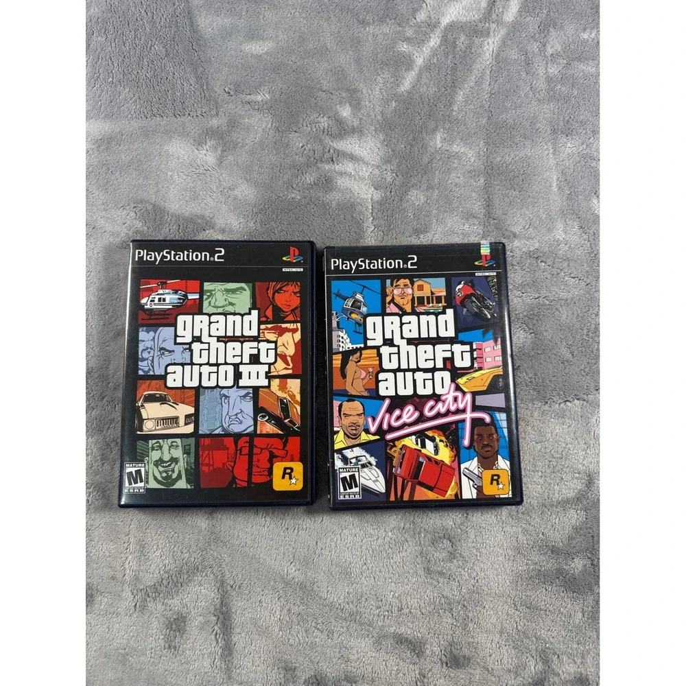 Grand Theft Auto III & Vice City PS2 Bundle GTA 3 Sony PlayStation 2 Games Lot